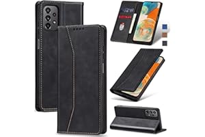 Jasonyu Flip Wallet Case for Samsung Galaxy A23 5G/4G,Leather Magnetic Folio Cover with Card Holder,Kickstand - TPU Shockproof Durable Protective Phone Case,Black