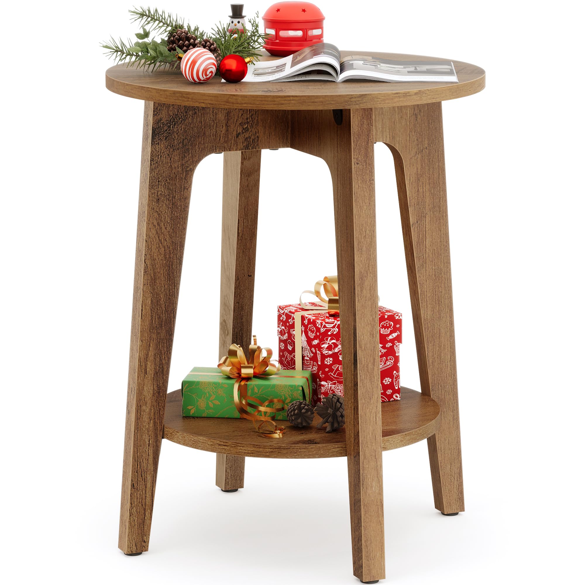 vasagle-side-table-small-round-end-table-with-lower-shelf-nightstand