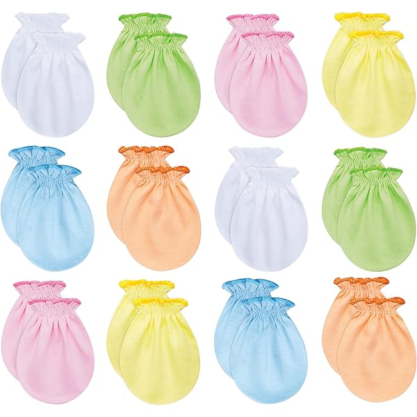 Newborn Baby Mittens No Scratch Mittens, Soft Adjustable Gloves