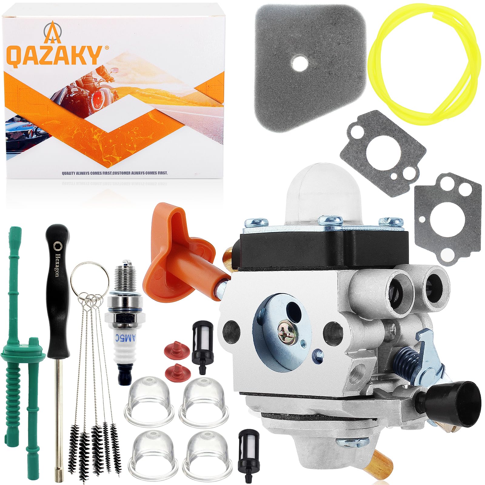 QAZAKY Carburetor Compatible with FC90 FC95 FC100 FC110 FS87 FS90 FS100 FS110 FS130 HL90 HL95 HL100 HL101 HL110 HT100 HT101 HT130 HT131 KM90 KM100 KM110 KM130 SP90 C1Q-S173 C1Q-S174 C1Q-S176