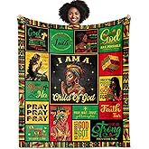 YDAISCU African American Christian Gifts for Women Blanket 60"x50", Spiritual Gifts, Inspirational Bible Verse Prayer Quilt, Religious Gift Ideas for Birthday Mothers Day Christmas