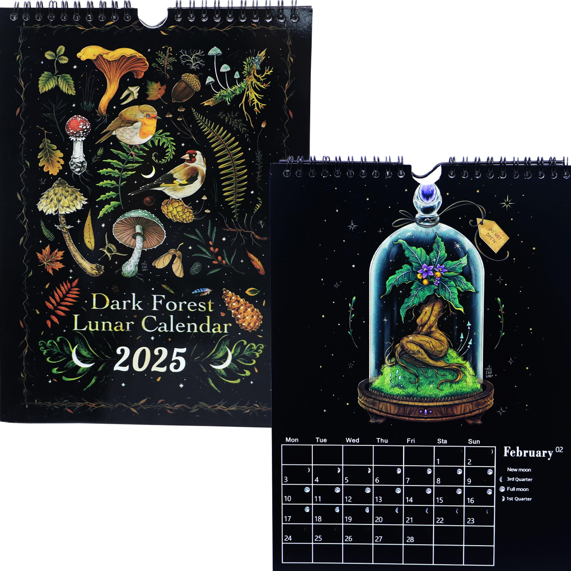 Wandkalender 2026, Dark Forests Lunar Kalender 2026 Art Deco Monatskalender Wandkalender, Mit 12 Originalillustrationen - View #8