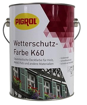 Pigrol Wetterschutzfarbe K60 - 2,5L - silbergrau Holzfarbe Deckfarbe
