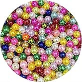 Pearl Beads,300 Pcs Craft Beads Loose Pearls 8mm Round Spacer Beads for Earring Bracelet Necklace Key Chains Jewelry DIY Craft Making,Decoration and Vase Filler (8mm, Mix Colors)