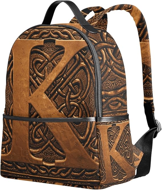 School Backpack 3D Letter K Bookbag for Women College Bags Daypack Kids' Backpacks
