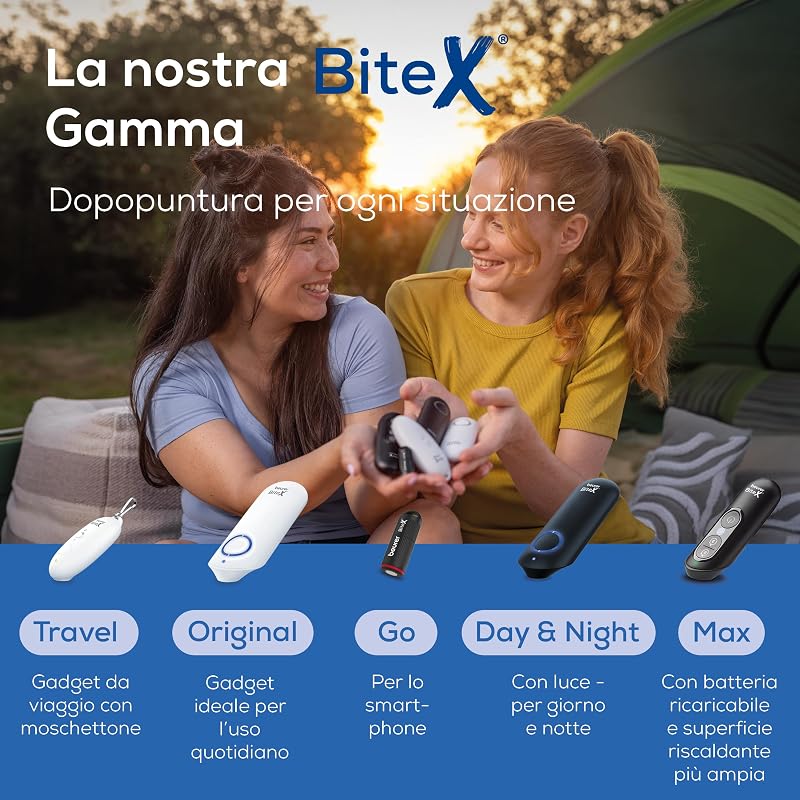 BiteX Day&Night Dopopuntura BR 90, penna termica elettronica contro punture e morsi di insetti, con luce per l’utilizzo al buio, ideale come gadget da viaggio