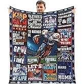 Wxiben Football Gifts for Boys Men - Football Blanket for Footballs Lovers Gifts for Players Fans Team Foot Ball Coach Gifts Sport Soft Flannel Throw Blanket for Home Sofa Couch Bed Decor 60x50in
