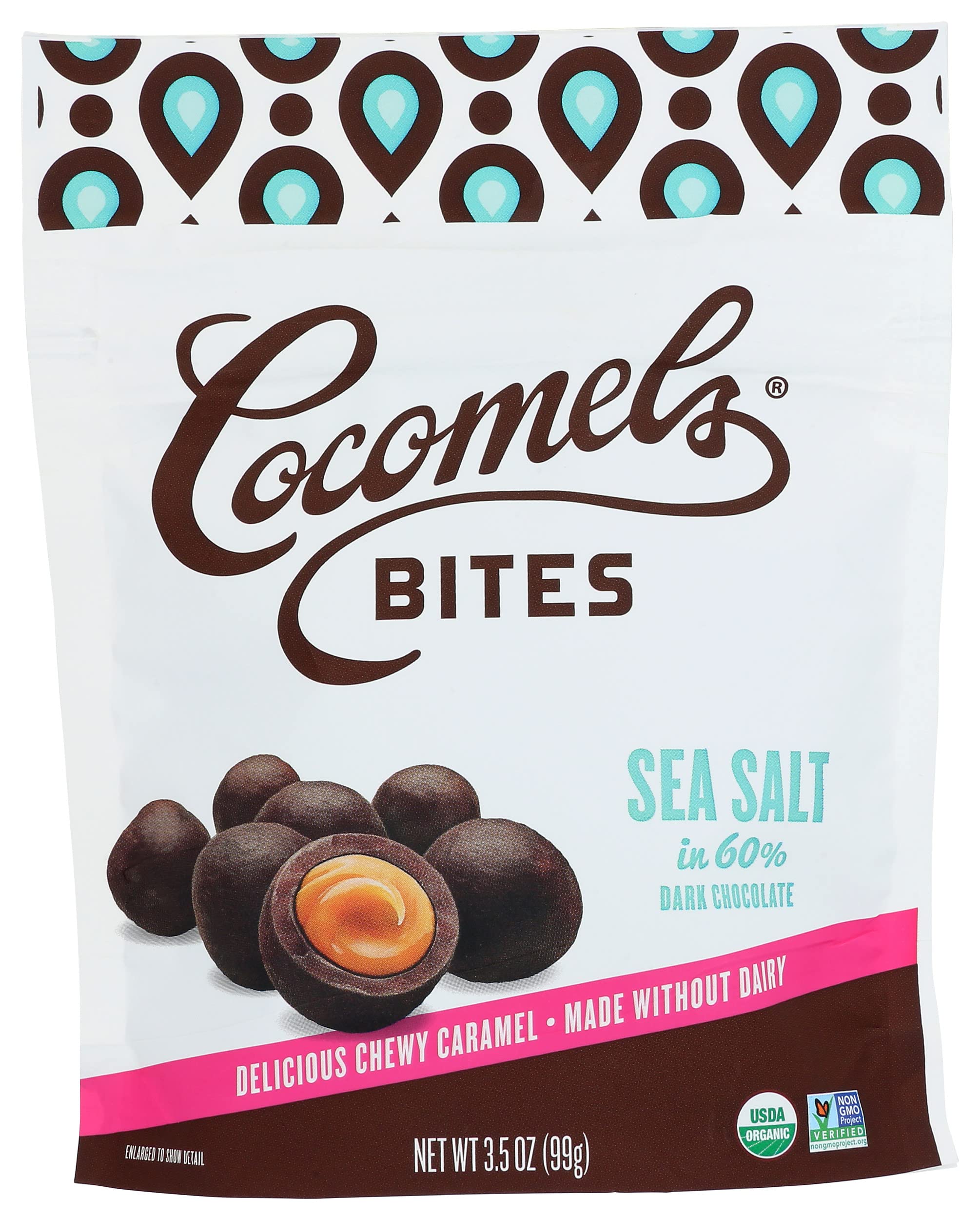 Cocomels Dark Chocolate Sea Salt Caramel Bites, Non-GMO (6-Pack)