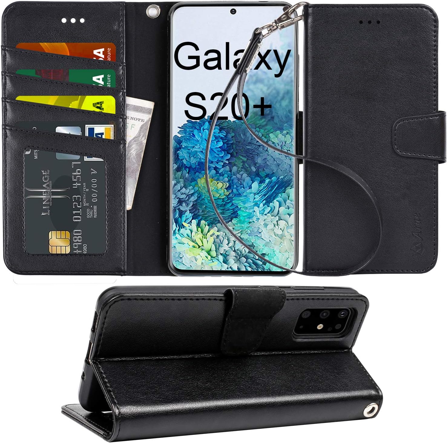 Samsung Galaxy S20 Plus / S20+ Case, Arae PU Leather Wallet case [Stand