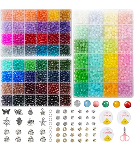 Glass Beads For Jewelry Making 3000+ Glass Beads Kit 72 Colors