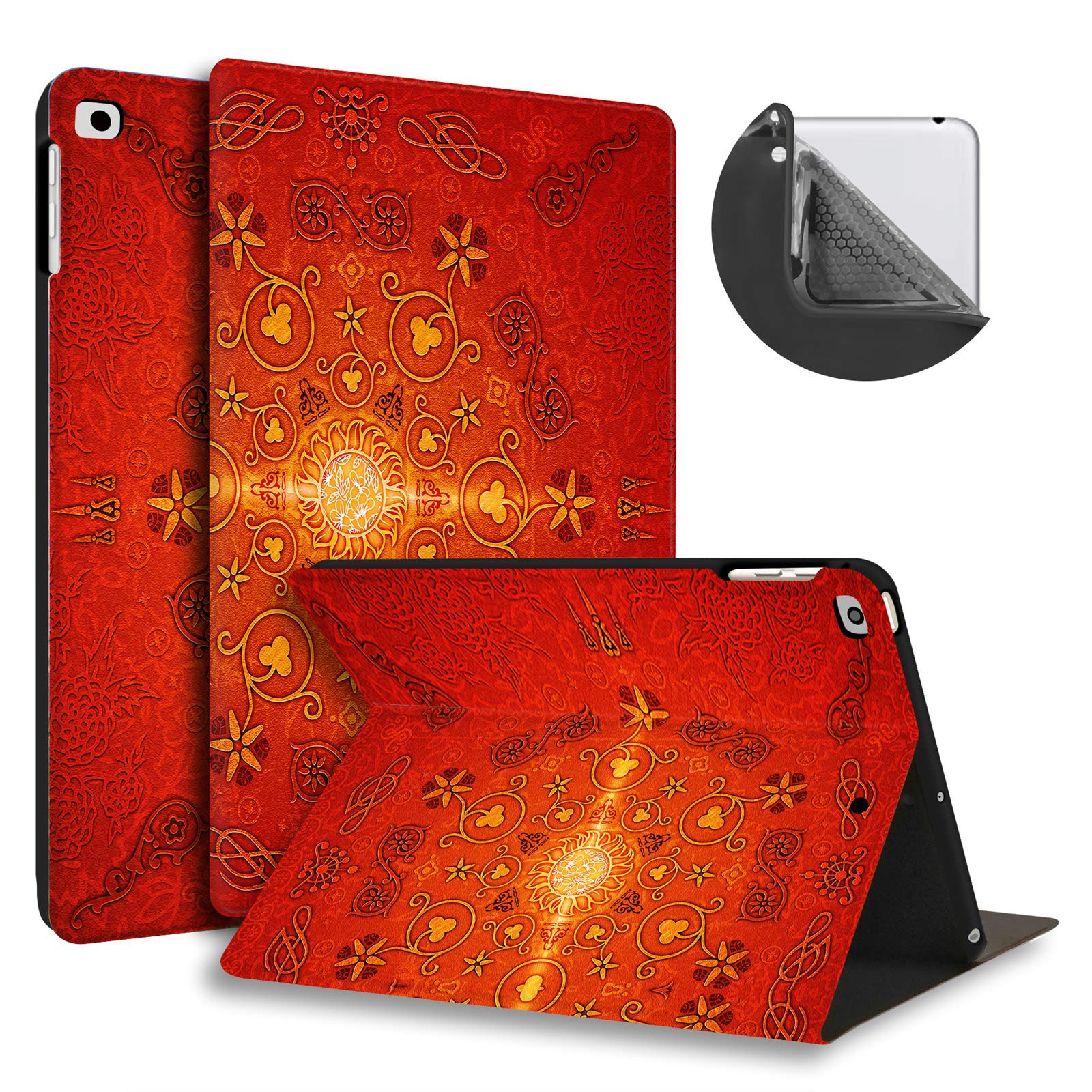 HUASIRU Painting Case for iPad 9.7 Case iPad 6th Generation 2018/ iPad 5th Generation 2017/iPad Air Case/iPad Air 2 Case with Pencil Holder, Slim Soft Silicone Smart Protective Cover, Totem