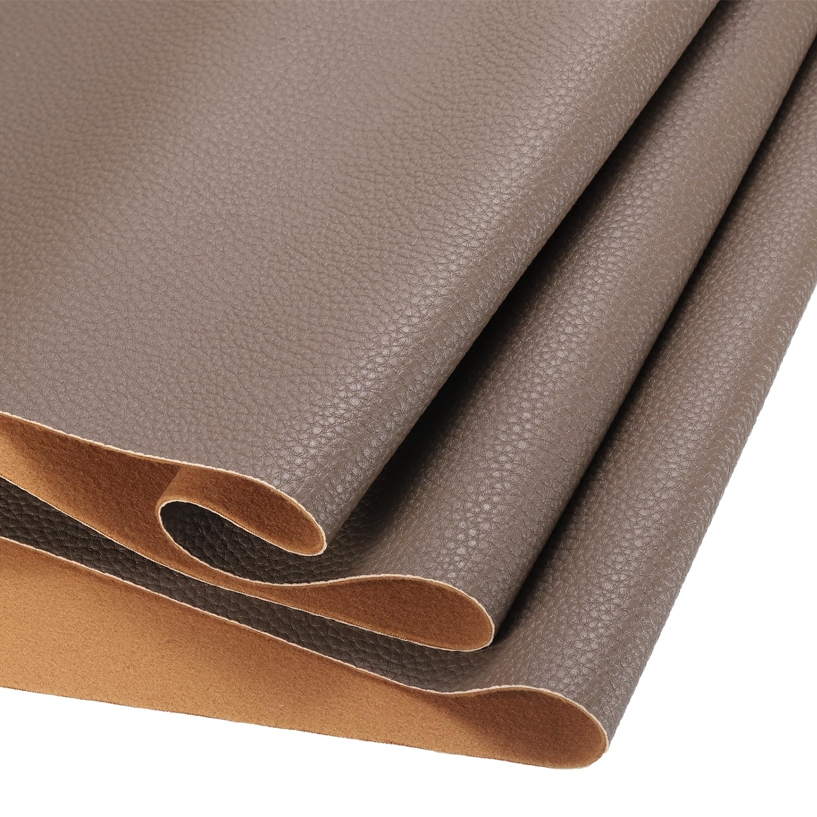 DMiotech 1 Pack 14 Inch x 53 Inch Faux Leather Strip Furniture Cover Soft Grain Dark Brown PU Leather Roll for Handmade DIY Craft Projects