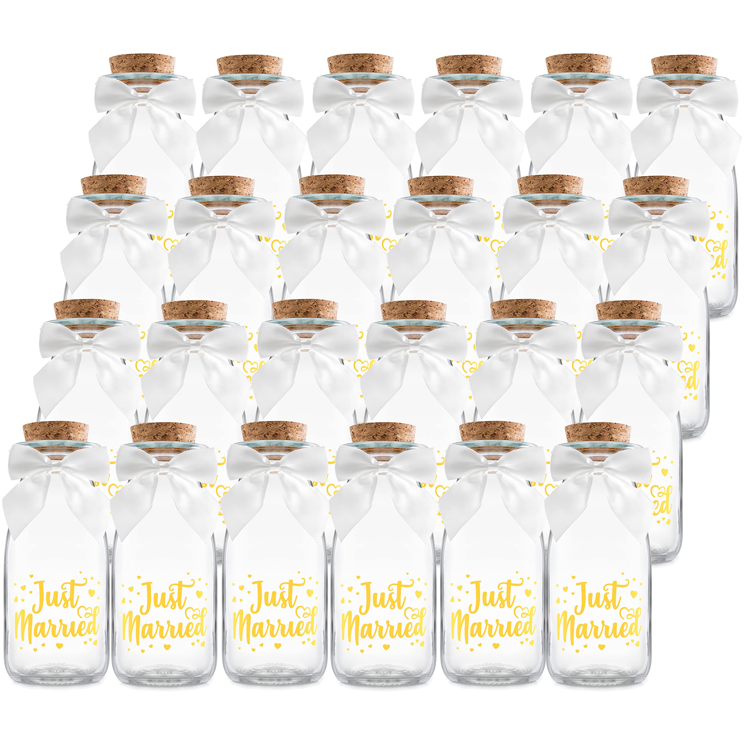 Ethisa Just Married Wedding Reception Bottles 25 Pack Bulk Gold Glass