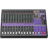 Sound Town 12-Channel Professional Audio Mixer with 99 DSP, USB MP3 Bluetooth, Dual 7-band EQ, 48V Phantom Power &amp; Mute, Recording (TRITON-TX1202)
