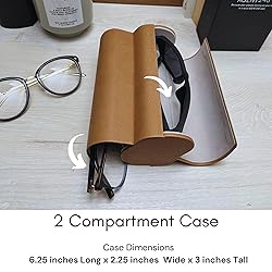 Eyeglass and Sunglass 2-Compartment Travel Case