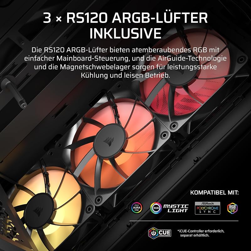 3200D RS ARGB Mid-Tower ATX PC-Gehäuse – Schwarz