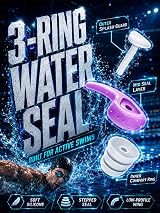 QQJOYCCI Swimming Ear Plugs 3 Pairs Reusable Silicone Waterproof Adults Teens view 3