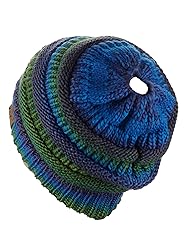 C.C BeanieTail Soft Stretch Cable Knit Messy High