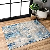 Morebes Abstract 2x3 Rugs for Kitchen, Modern Washable Small Area Rug for Entryway Indoor Non-Slip, Soft Low Pile Throw Carpet for Bathroom Bedroom Entrance, Blue/Multi