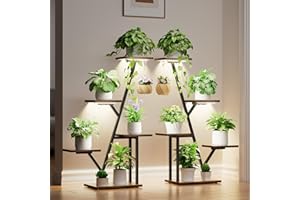Plant Stand with Grow Light Indoor: Lighted Corner Plant Stands for Indoor Growing, 5 Tiered Plant Shelf, 40" Plant Shelf for
