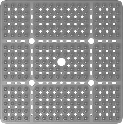 XIYUNTE Large 70x70cm Non Slip Shower Mat Anti Mold Grey