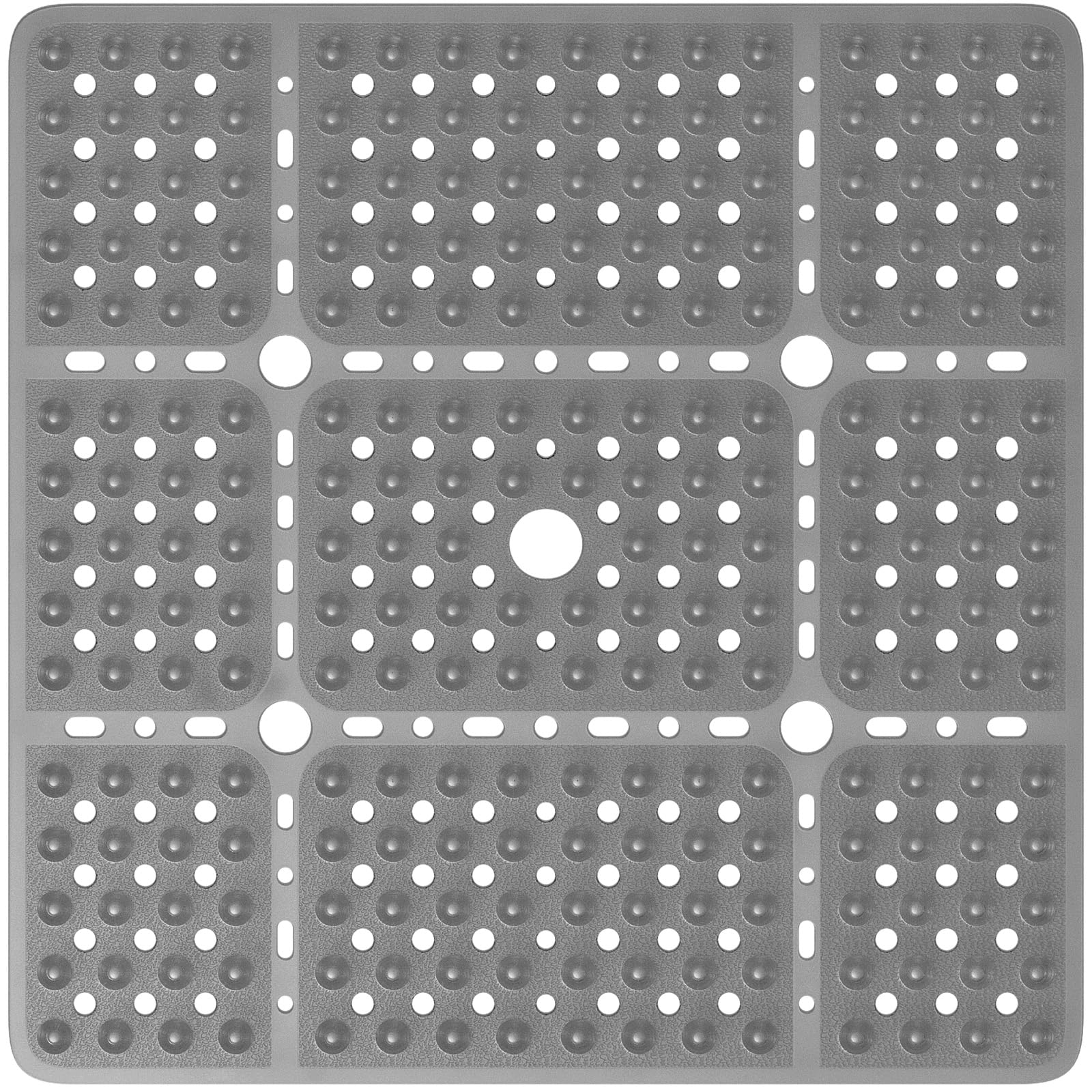 XIYUNTE Large Square Shower Mat Non Slip Anti Mould - 70x70cm Extra Large Non Slip Shower Mats for Inside Shower, Anti Slip Shower Mat for Elderly, Large Shower Tray Mat, Machine Washable, Grey