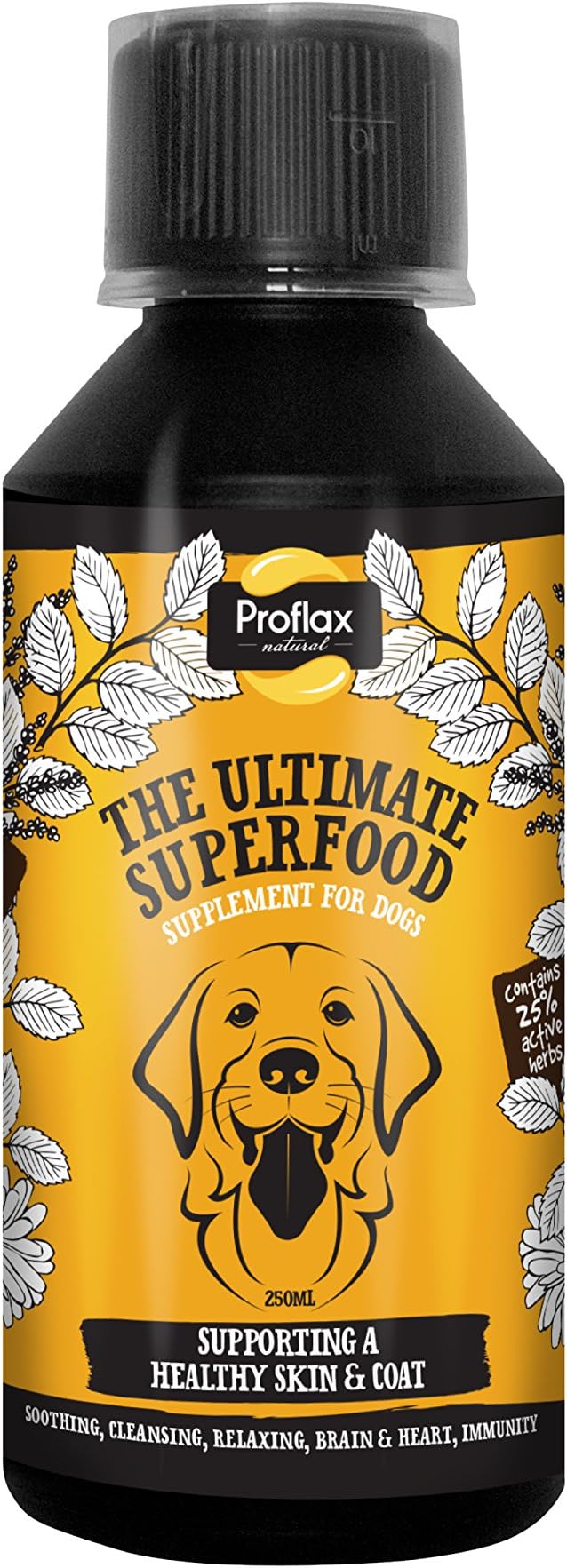 Proflax Natural Skin & Coat Formula - Omega 3 & Active Herbal Supplement for Dogs - Suitable for all dogs especially those with itchy, sensitive skin or allergies