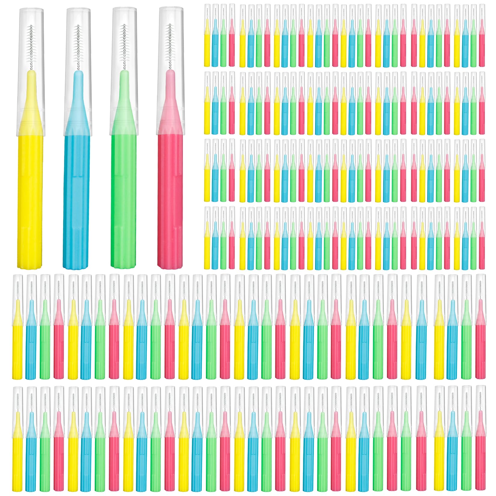 RAZOKO Interdental Brush, Toothpick Flossing Head,Easy Use Tooth Cleaning Tool (176 Count)(2mm/2.3mm/2.5mm/3mm)