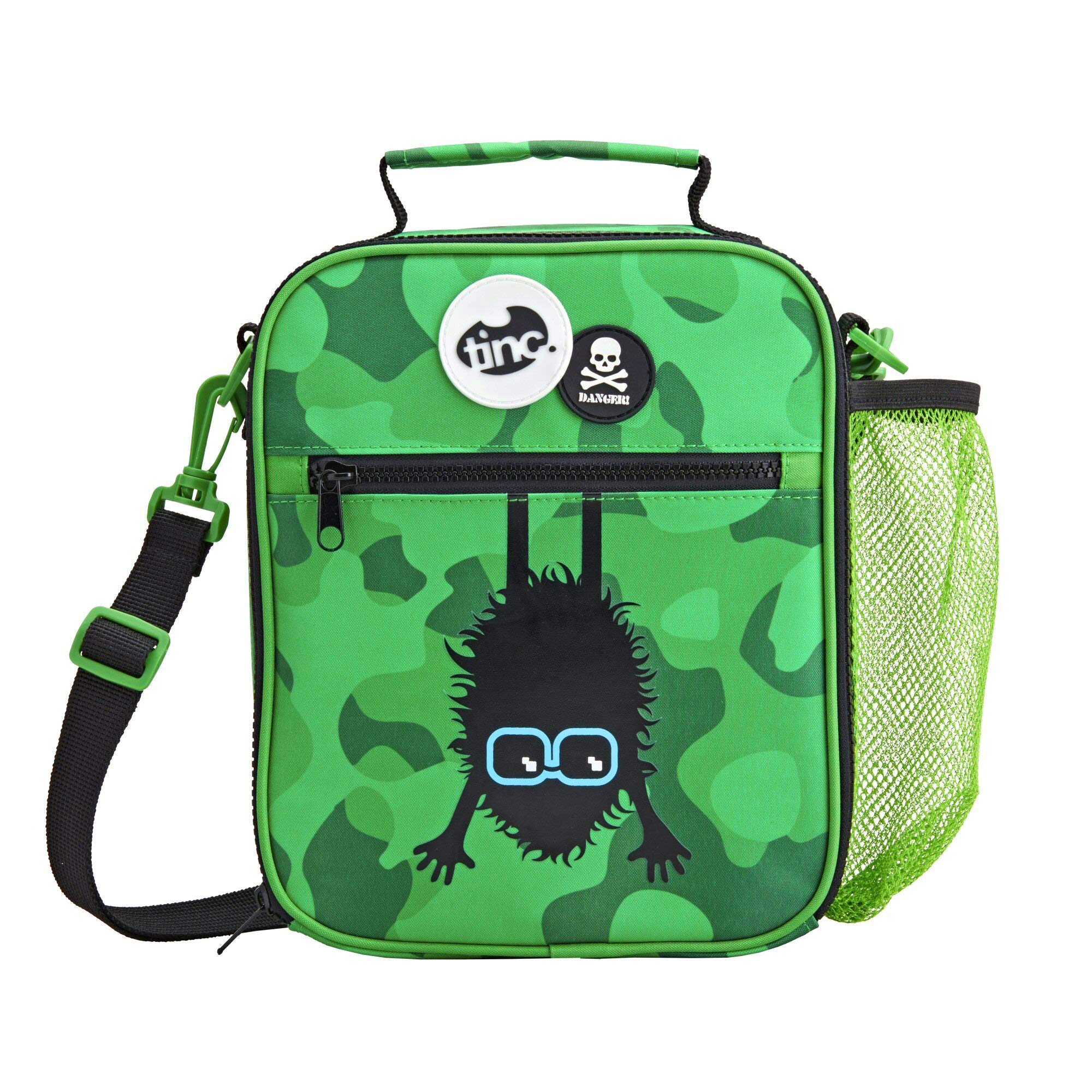 Tinc Kids Insulated Lunch Bag for Boys & Girls With Adjustable Strap & Bottle Holder | Water Resistant Leakproof Cooler Bag for School or Home - Hugga, Camo Green