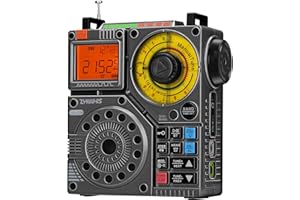 ZHIWHIS Shortwave Radio with Bluetooth and APP Control, AM FM VHF SW WB Portable Receiver, Super Bass/5 Types of Light Effects/6 EQ/Recording Rechargeable Stereo Emergency Radios Player ZWS-A320