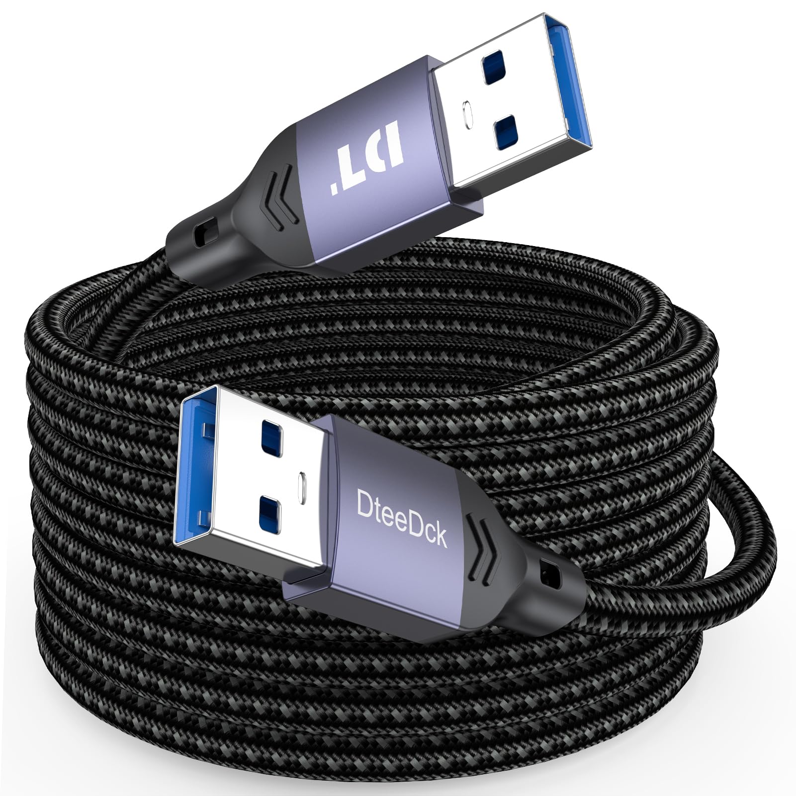 Photo 1 of DteeDck USB to USB Cable 15 Feet, 5Gbps Long USB 3.0, 15W Type A Male to Male Cord Data Transfer & Fast Charging Double Sided USBA Wire for DVD Player Hub Laptop Cooler Monitor Computer PC TV