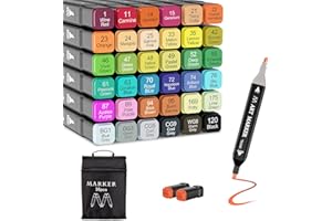 Banral Alcohol Markers, 36 Colors Dual Tip Alcohol Based Art Marker Set for Artists Adults, Permanent Drawing Pens for Adult Coloring Sketching Illustration with Case and Holders