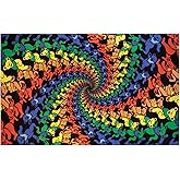 Sunshine Joy Grateful Dead 3D Dancing Bears Spiral Tapestry Tablecloth Wall Art Beach Sheet Huge 60x90 Inches - Amazing 3D Effects