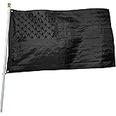 Black American Flag 3x5 ft: Heavy Duty US Flag Made from Nylon - Embroidered Stars - Sewn Stripes - UV Protection Perfect for Outdoors! (Not Include Pole)