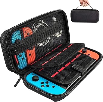 Amazon Co Jp Nintendo Switch対応 Switch ケース ニンテンドースイッチ ケース 保護カバー 収納バッグ 防塵 防汚 耐衝撃 ナイロン素材 全面保護型 消臭 大容量 ゲームカード枚 旅行用 キャリングセット 小物収納可 持ち運び便利 ゲーム