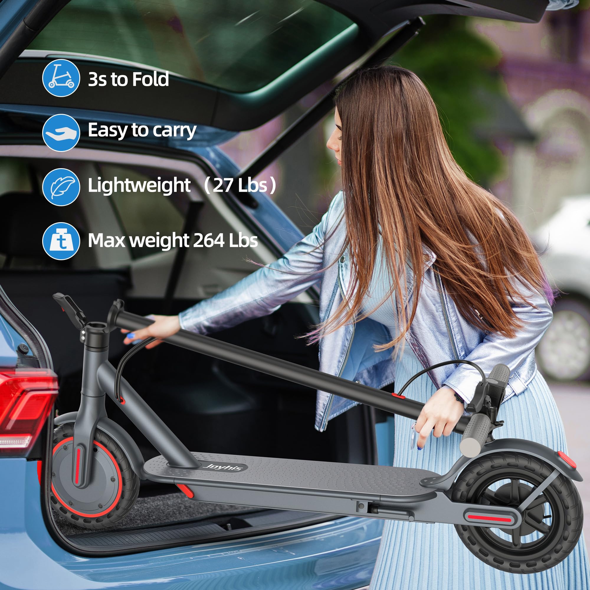 Electric Scooter Adults, Powerful 350W E-Scooter, Max 19 Mph & 15-19 Miles Range Scooters, Folding Scooters with 8.5
