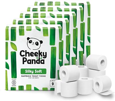 The Cheeky Panda Bamboo Toilet Rolls Bulk Buy 45 Rolls 3 Ply Plastic Free