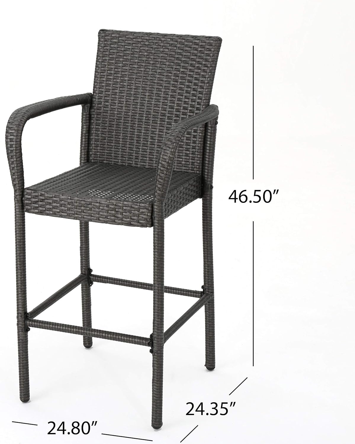 Christopher Knight Home Delfina Outdoor Wicker Barstools, 4-Pcs Set, Grey: Garden & Outdoor