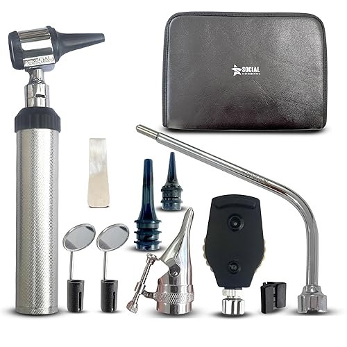Social Instruments Veterinary ENT Diagnostics Set: Otoscope Diagnostics Ear, Nose and Throat Exam Kit