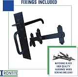 IRONTITE Suffolk Gate Latch for Wooden Gates Black Epoxy Finish Heavy Duty view 2