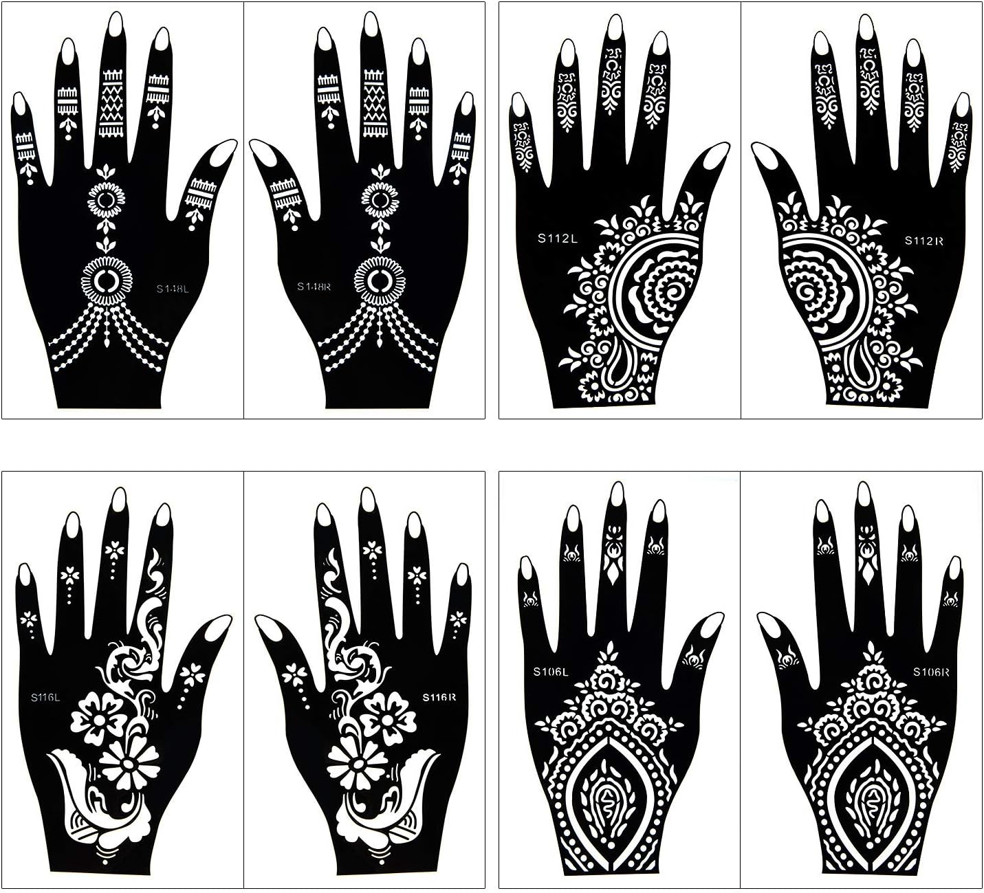 pack of 8 tattoo stencils indian arabian tattoo reusable sticker self adhesive beautiful body paint art designs temporary mehndi drawing hand template drawing lettering aids drawing umoonproductions com