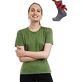 Merino.tech Merino Wool T Shirt Women - 100% Merino Wool Base Layer Women Short Sleeve Moisture-Wicking Tee and Hiking Socks