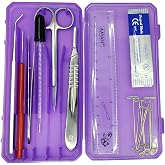 24-Piece Biology Dissection Kit with Stainless Steel Lab Tools &amp; Case | dissection kit with stainless steel instruments, extra #22 blades, T-pins, and hard storage case for biology, anatomy