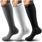 KEMISANT Women Compression Socks Multi Pairs,Knee-high Socks Men Women,Circulation Support For Nurse Recovery Hiking Cycling