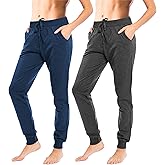 Sexy Basics Women's Drawstring Joggers | Knit Cotton Sweat Pants | Multi Packs & Colors