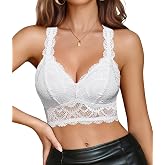 Avidlove Bralettes for Women Lace Bra Racerback Unlined Bralette Sexy V Neck Everyday Lingerie Bras Comfy Unpadded