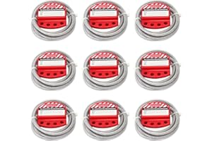 Lockout Tagout Cable Lock 9 PCS Adjustable Loto Steel Cable with Vinyl Coated,1/4" Diameter, 6' Length,for Alamanda Lock Out Tag Out Station Kit