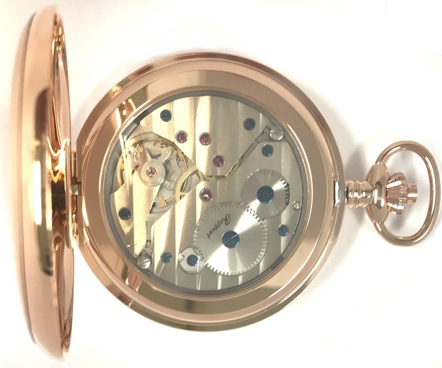 年最新入荷 B07b3thv8s 正規輸入品 Pw12 ダブルハンターケース スモールセコンド 手巻き 懐中時計 ラポート Rapport Dtjy9 W4yserver At