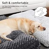 KSIIA Large Dog Bed Washable Calming Crate Mattress 90x60x8cm Grey view 6