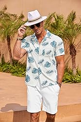 COOFANDY Hawaiian Shirt for Men Short Sleeve